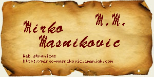 Mirko Masniković vizit kartica